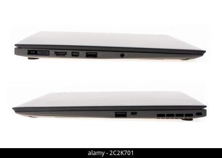Black laptop isolate on over white background Stock Photo