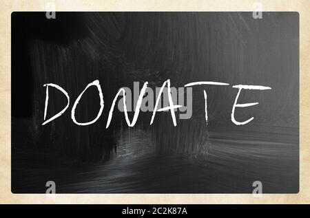 text handwritten with white chalk on a blackboard Stock Photo