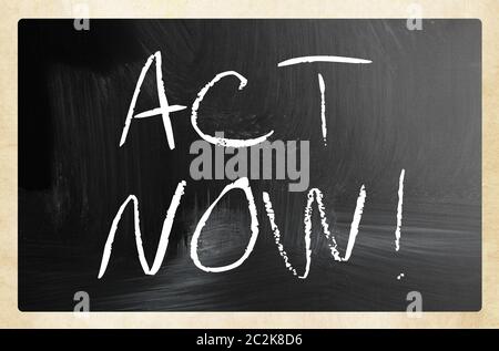 text handwritten with white chalk on a blackboard Stock Photo