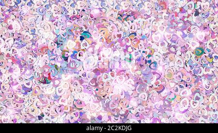 Real shiny heart-shaped sparkles textured background Stock Photo