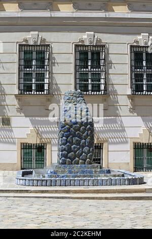 Blue Stone Monument Lapis Lazuli Fountain in Vienna Austria Stock Photo