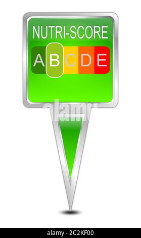 pointer Nutri-Score Label B, 5-colour Nutrition Label â€“ illustration Stock Photo