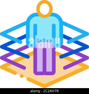 transfer of man into virtuality icon vector outline illustration Stock Vector