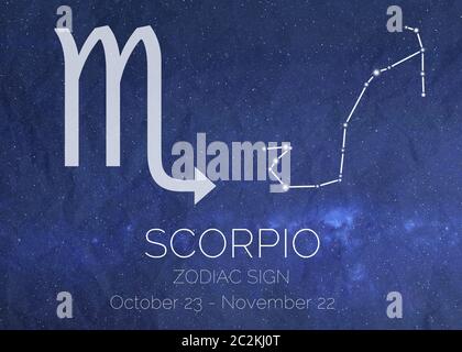 Zodiac sign - Scorpio. Cool astrologic infographics. Elements of this image furnished by NASA Stock Photo