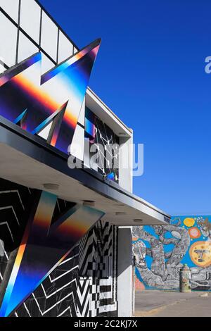 Abandoned building, 7th Street, Downtown District, Las Vegas, Nevada, USA Stock Photo