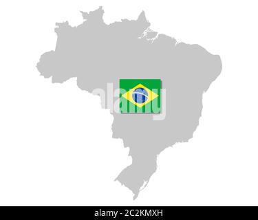 Fahne und Landkarte von Brasilien