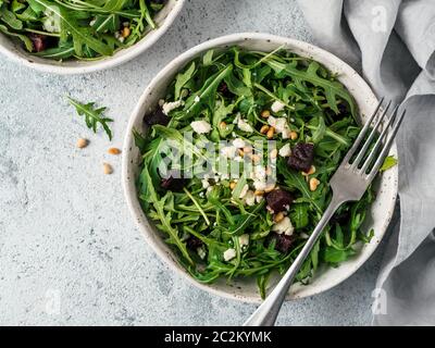 Aragula, beet and cheese salad Stock Photo