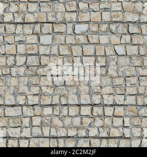 Seamless Texture of Old Wall Lined With Decorative Stone. Stock Photo
