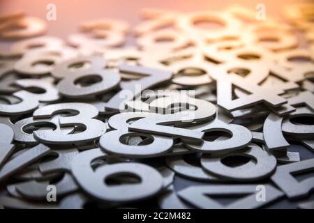 Mathematics abstract background made with solid numbers - Closeup view Stock Photo