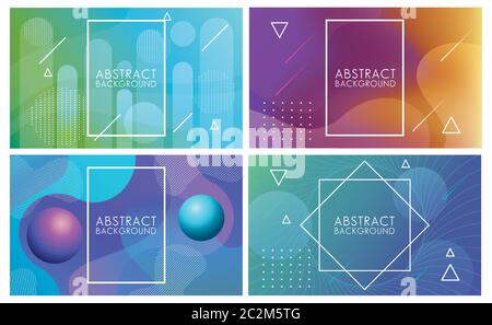 vivid colors and fluids set of abstract backgrounds vector illustration design Stock Vector