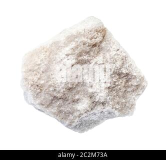 closeup of sample of natural mineral from geological collection - rough Marble rock isolated on white background Stock Photo