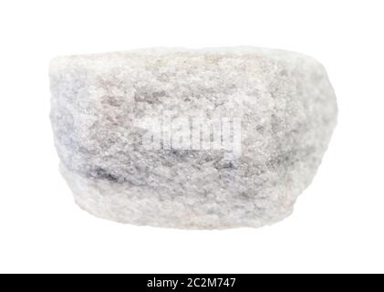 closeup of sample of natural mineral from geological collection - raw Marble rock isolated on white background Stock Photo