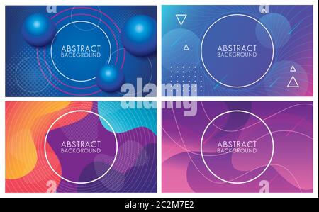 vivid colors and fluids set of abstract backgrounds vector illustration design Stock Vector