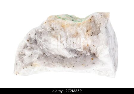 closeup of sample of natural mineral from geological collection - piece of raw Baryte ore isolated on white background Stock Photo