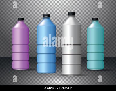 set of plastic bottles products vector illustration design Stock Vector