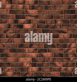 Brown Brick Wall. Seamless Tileable Texture. Stock Photo