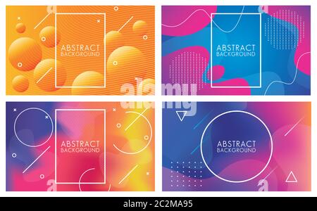 vivid colors and fluids set of abstract backgrounds vector illustration design Stock Vector