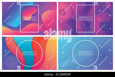 vivid colors and fluids set of abstract backgrounds vector illustration design Stock Vector