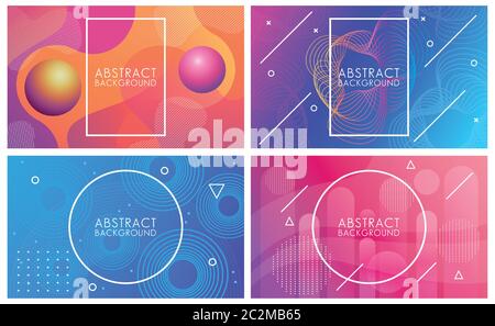 vivid colors and fluids set of abstract backgrounds vector illustration design Stock Vector