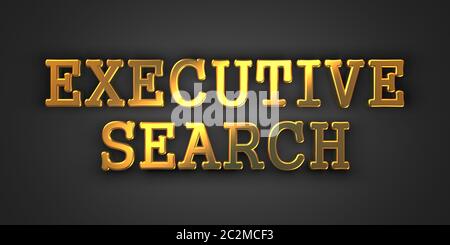 Executive Search - Business Background. Golden Text on a Black Background. Stock Photo