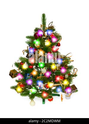 Decorated christmas tree Stock Photo