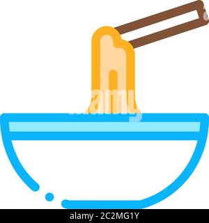 liquid cheese in fondue skewer bowl icon vector outline illustration Stock Vector