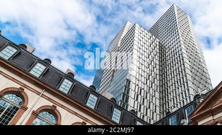 FRANKFURT, GERMANY, October 5th 2019 view from turn&taxis palais on the skyscraper in Frankfurt/Main Germany Stock Photo