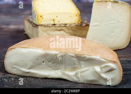 delicious Savoy cheeses, French Alps mountains Stock Photo