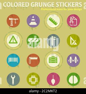 engineering colored grunge icons with sweats glue for design web and mobile applications Stock Photo