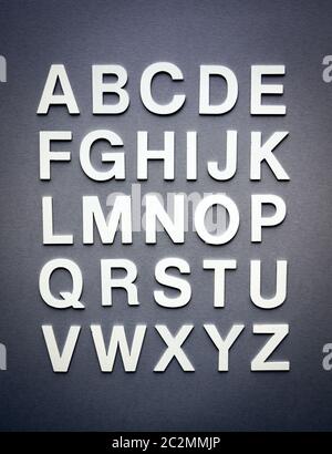 Alphabet made with solid letters on a blackboard Stock Photo