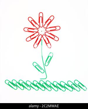 Flower from paper clips Stock Photo