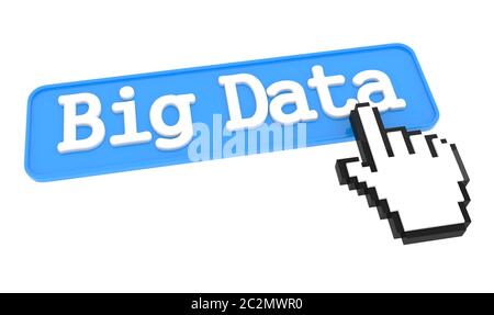 Big Data Button with Hand Cursor. IT Concept. Stock Photo
