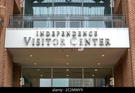 Philadelphia, USA - December 14, 2019: Independence Visitor Center building. Independence Visitor Center is the official visitor center of Philadelphi Stock Photo