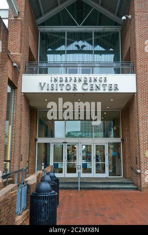 Philadelphia, USA - December 14, 2019: Independence Visitor Center building. Independence Visitor Center is the official visitor center of Philadelphi Stock Photo