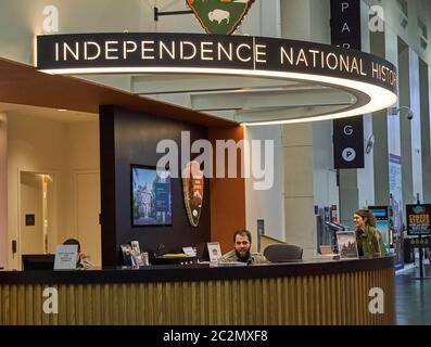 Philadelphia, USA - December 14, 2019: Independence National Park Service. Independence Visitor Center is the official visitor center of Philadelphia Stock Photo