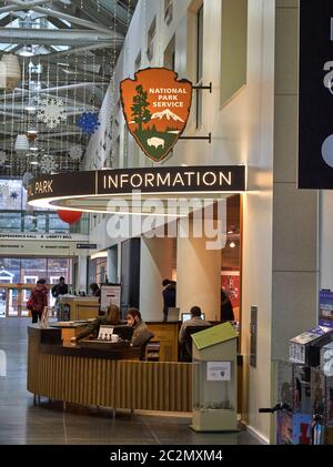 Philadelphia, USA - December 14, 2019: Independence National Park Service. Independence Visitor Center is the official visitor center of Philadelphia Stock Photo