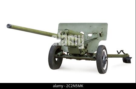 Soviet anti-tank 57-mm gun ZIS-2 during the Second World War Stock Photo