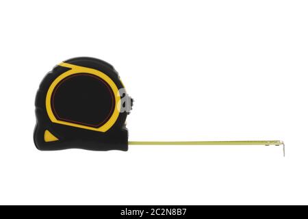 Tape measure steel rule on a white background with clipping path Stock Photo