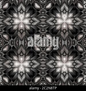 digital created seamless repeating tiles pattern in grey gradients Stock Photo