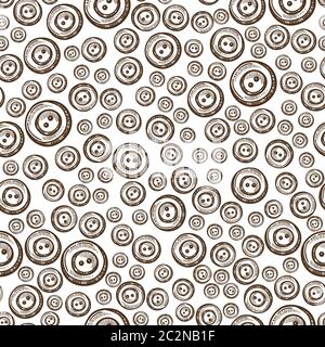 Sewing buttons for clothes, tailoring atelier seamless pattern Stock Vector