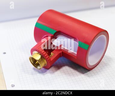 Prepared fitting of polymer pipeline Stock Photo