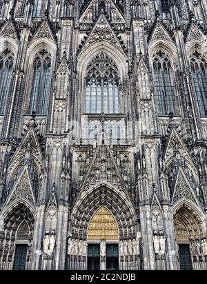 The cathedral of Cologne. Detail from facade Stock Photo