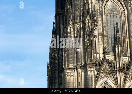 The cathedral of Cologne. Detail from facade Stock Photo