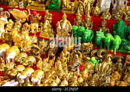 Souvenirs from Bangkok on the street counter Stock Photo