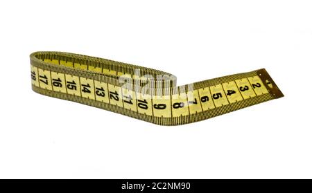 Folded flexible measuring tape Stock Photo