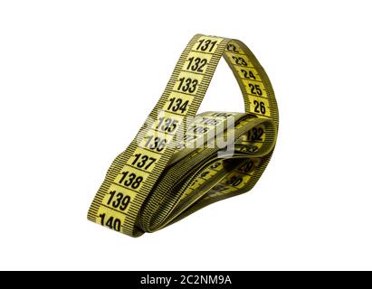 Folded flexible measuring tape Stock Photo