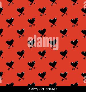 Seamless pattern with cupid heart. Good for Valentines Day, wedding invitation and other. Stock Vector