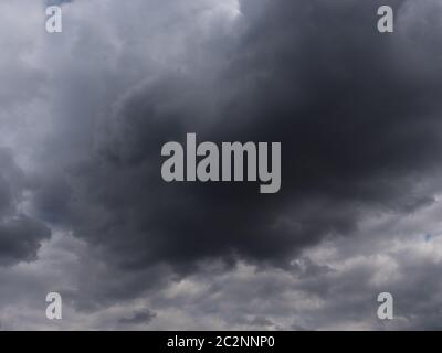 Gray and dark storm clouds before the storm Stock Photo