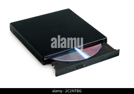 DVD drive with disc Stock Photo