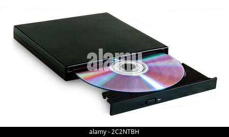 DVD drive with disc Stock Photo